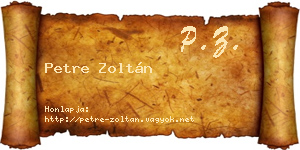 Petre Zoltán névjegykártya